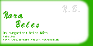 nora beles business card